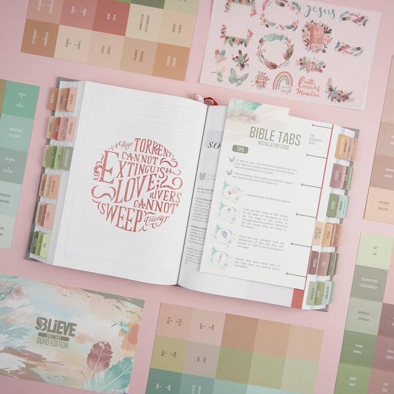 Believe Bible Tabs with Stickers and Labels - Men and Women Bible Study Tabs and Gifts - Image 2